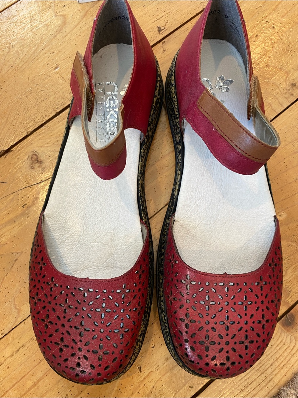 Rieker red Maryjane flats size 40